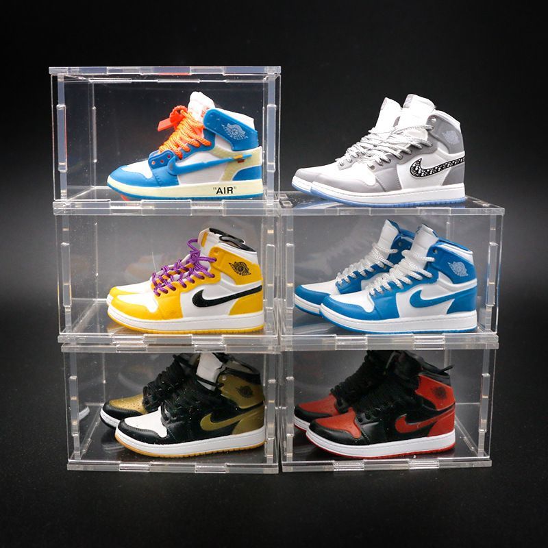 ow aj1 mini sneakers collection with display case